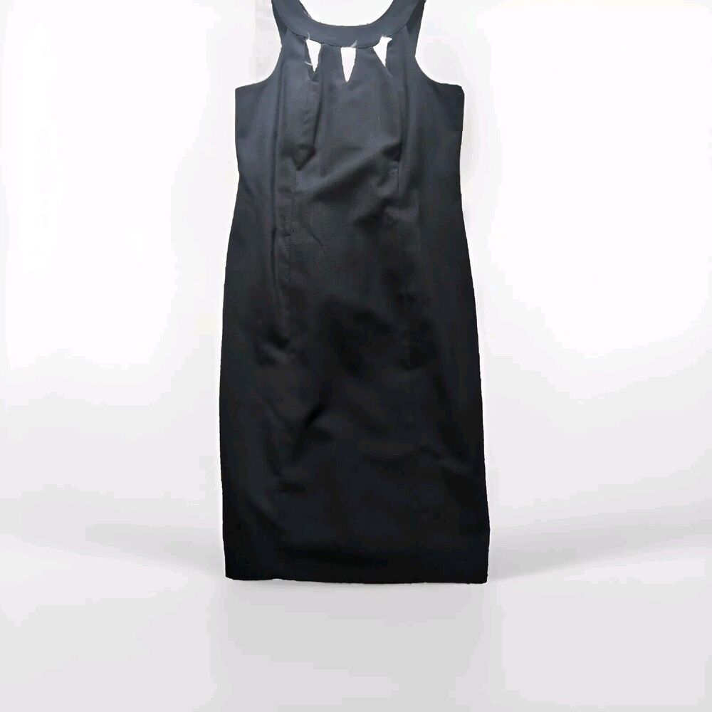 Vintage JENNY Women's 14 Black Sleeveless Sheath Business Career Formal Dress